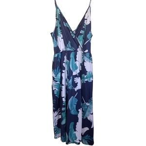 Elegant Leaf Print Maxi Dress